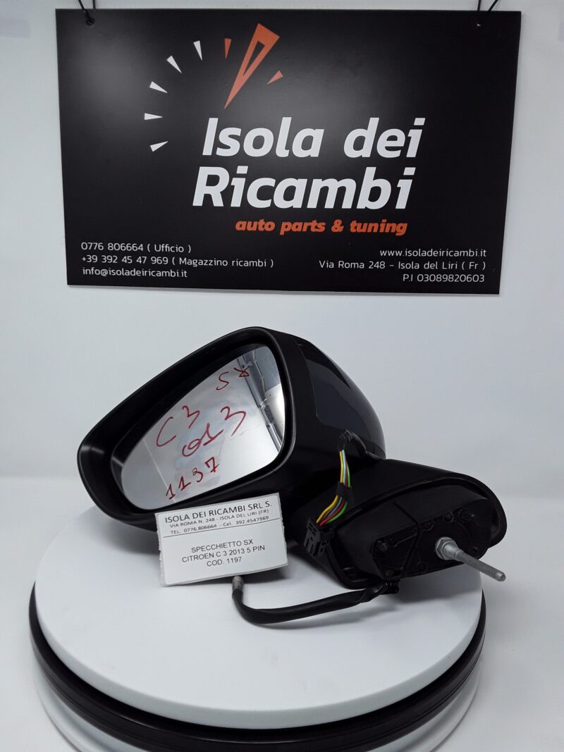 Specchietto Usato -  Retrovisore Sinistro Citroen C3 Anno 2013 - 5 Pin