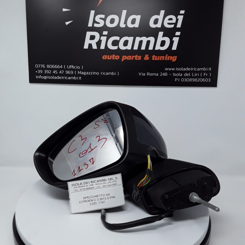 Specchietto Usato -  Retrovisore Sinistro Citroen C3 Anno 2013 - 5 Pin