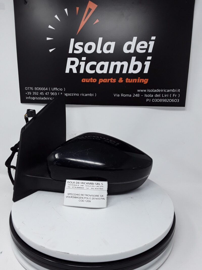 Specchietto Usato -  Retrovisore Sinistro Volkswagen Polo Anno 2014 - 6 Pin