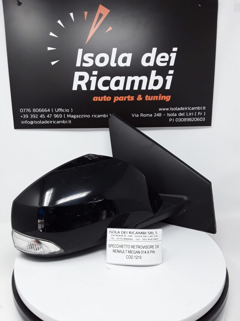 Specchietto Usato -  Retrovisore Destro Renault Megane 8 Pin Anno 2014