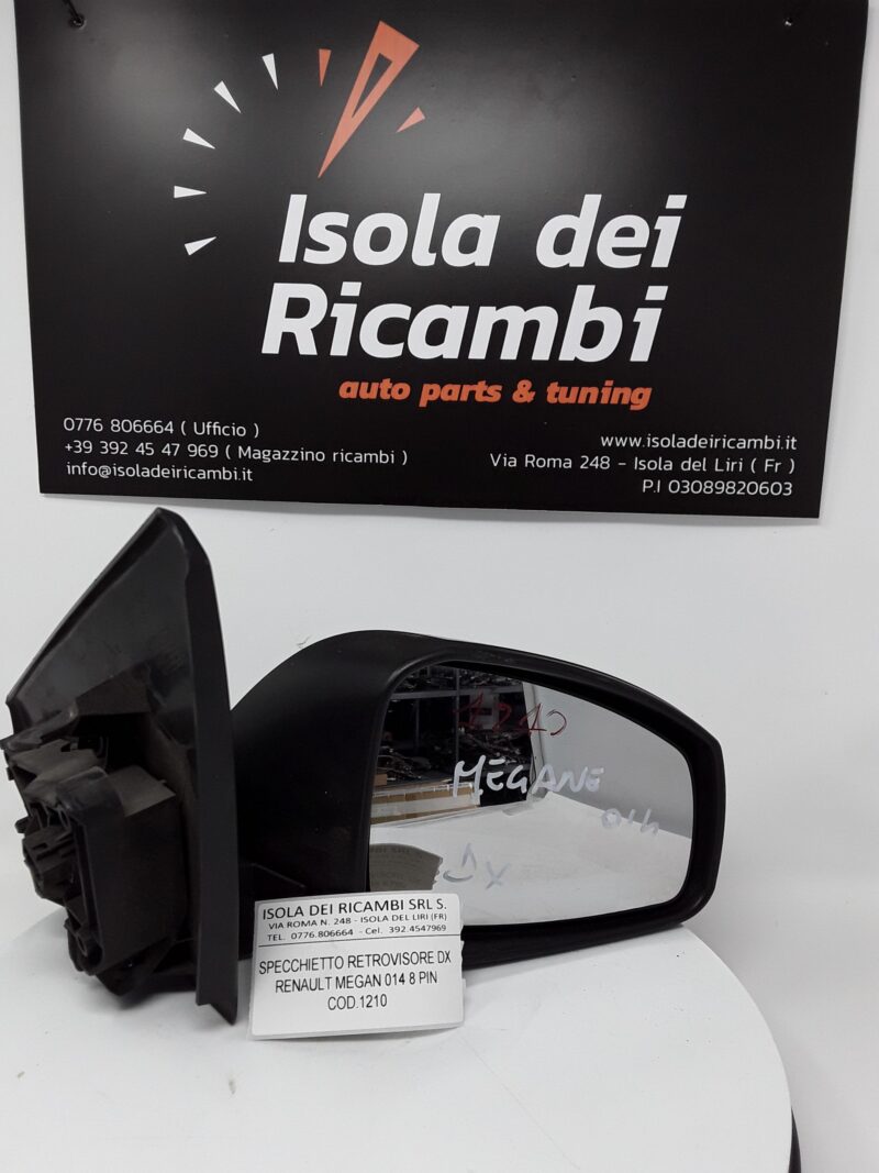 Specchietto Usato -  Retrovisore Destro Renault Megane 8 Pin Anno 2014