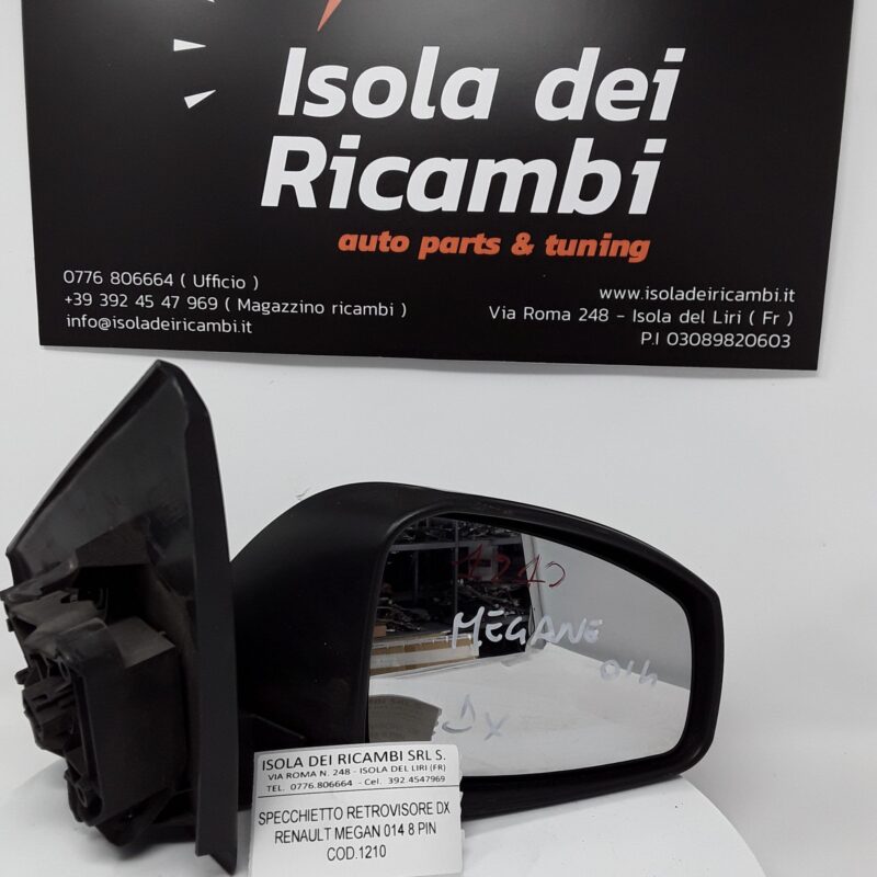 Specchietto Usato -  Retrovisore Destro Renault Megane 8 Pin Anno 2014