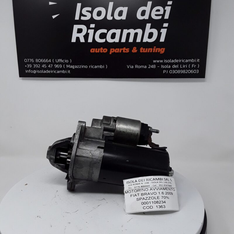 Motorino Avviamento Usato - Fiat bravo Cilindrata 1.6 2009 Spazzole 70% Bosch