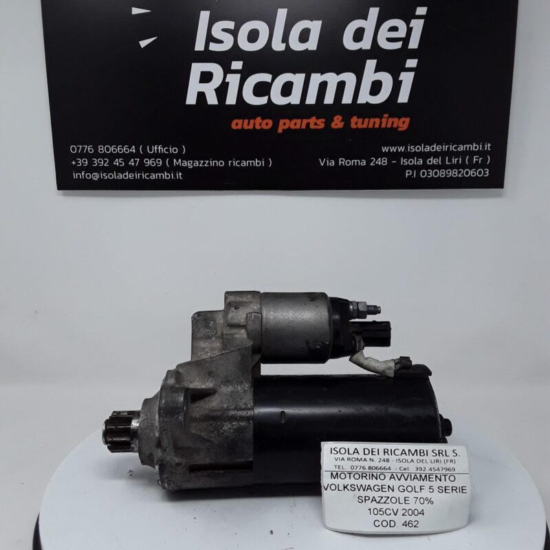 Motorino Avviamento Usato - Volkswagen Golf 5 serie 105 Cv Anno 2004 Spazzole 70%