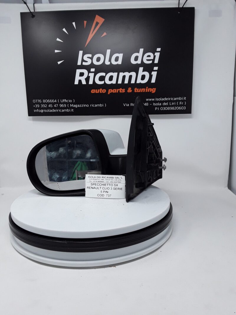 Specchietto Usato -  Retrovisore Sinistro Renault Clio 3 Serie 5 Pin