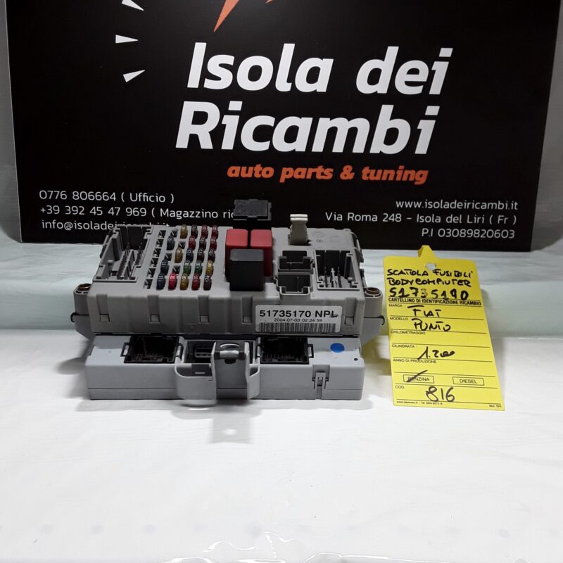 Body Computer Usato - Centralina Fusibili Fiat Punto 1.2 Benzina