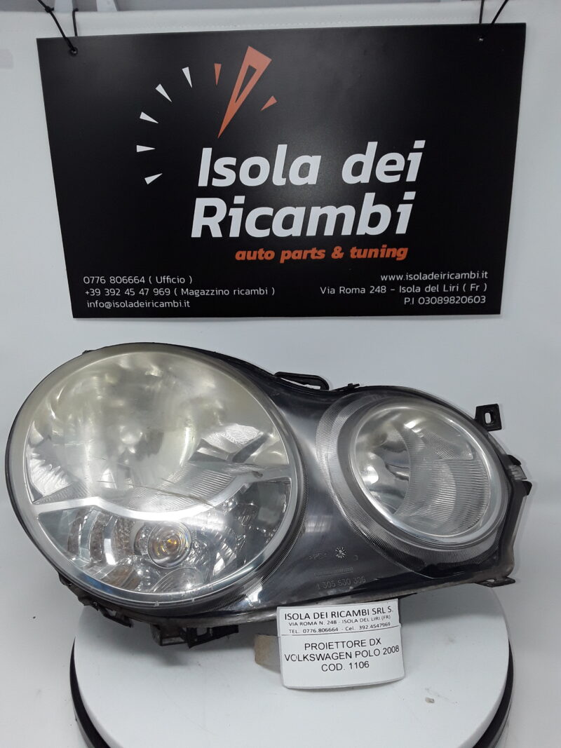 Fanale Usato - Anteriore Destro Volkswagen Polo Anno 2008