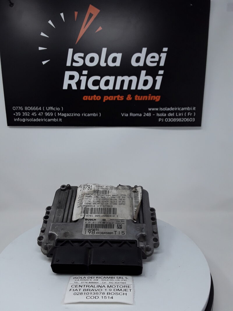 Centralina Motore Usata - Fiat Bravo 1.9 Cod. 0281013578