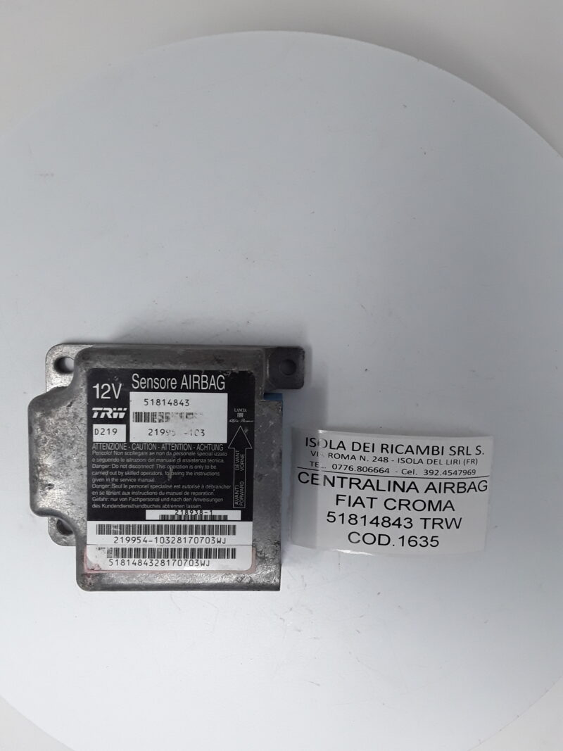Centralina Airbag Usata -Fiat Croma Cod. 51814843