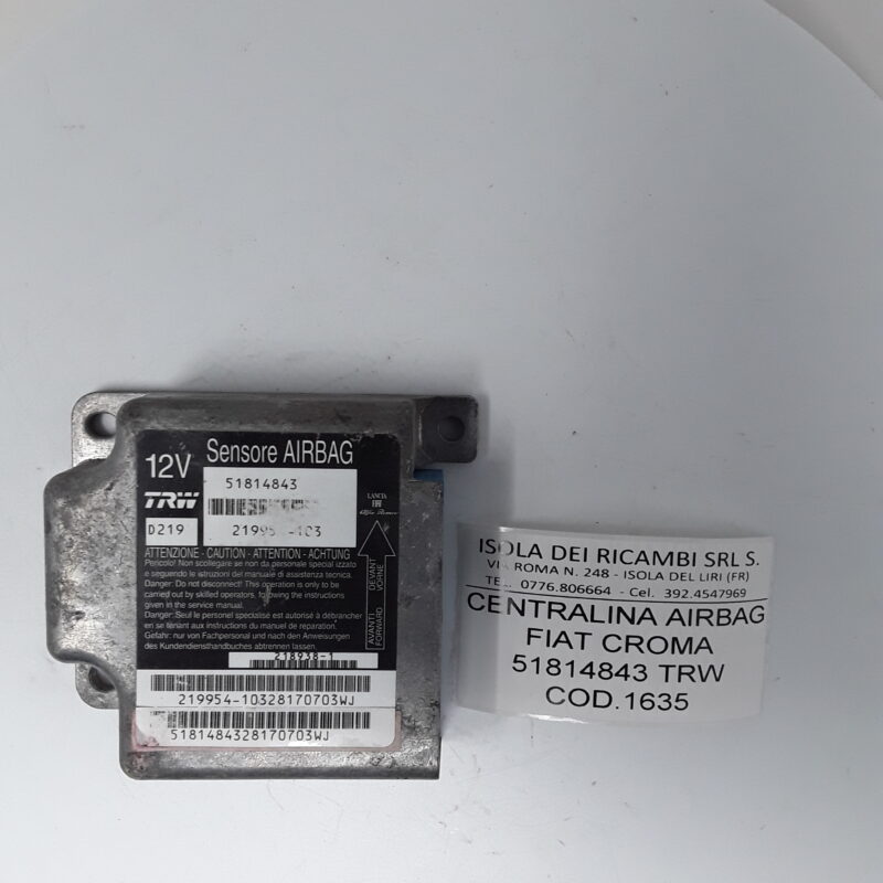Centralina Airbag Usata -Fiat Croma Cod. 51814843
